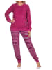 NORMANN Frottee langarm Schlafanzug Bündchen Pyjama - 82641 in beere