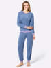 WITT WEIDEN Schlafanzug in jeansblau-meliert-lavendel