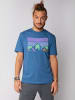 wat? Apparel T-Shirt Retro Landscape in Bright Blue