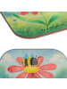 Mr. & Mrs. Panda Glas-Untersetzer Hummel Blume Design ohne Spruch in Weiß