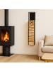 relaxdays Kaminholzregal in Schwarz - (B)25 x (H)140 x (T)25 cm
