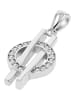 Adeliás Damen Anhänger aus 333 Gold mit Zirkonia in silber