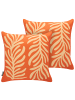 Beliani 2er-Set Gartenkissen ALISMA in Orange/Beige