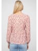 Cloud5ive Cloud5ive V-Neck Bluse mit Rüschendetails und Blumen Print in white