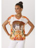 Aniston CASUAL Shirtbluse in wollweiß-orange-gelb-rot-rosa-braun-khaki-grün