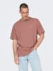 Only&Sons 2er-Set T-Shirt locker geschnitten Rundhals in Beige-Rot