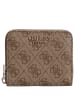 Guess Laurel II SLG Small Zip Around - Geldbörse 3cc 11 cm (dark taupe logo) in latte logo