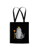 Mr. & Mrs. Panda Tote Bag Katze König ohne Spruch in Schwarz