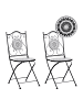 Beliani 2er-Set Gartenstuhl COMISO in Schwarz/Weiß