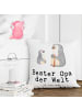 Mr. & Mrs. Panda Sitzkissen Pinguin Bester Opa der Welt mit Spruch in Weiß