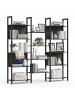 relaxdays Bücherregal in Schwarz - (B)158 x (H)166 x (T)24 cm