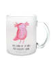 Mr. & Mrs. Panda Tee Tasse Axolotl Glücklich mit Spruch in Transparent