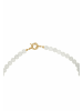 Gemshine Kette ohne Anhänger WEIßER JADE in gold coloured