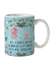 Mr. & Mrs. Panda Coffee Mug Bär und Maus Schlitten mit Spruch in Eisblau