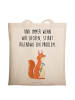 Mr. & Mrs. Panda Shopping Tasche Eichhörnchen Blume mit Spruch in Creme