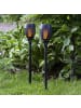 MARELIDA 2x LED Solar Garten Fackel mit  Flammeneffekt Wegleuchte H: 50cm in schwarz