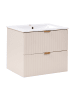Beliani Badezimmerschrank mit Waschbecken TOTORANI in Beige/Gold