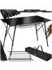 tectake Aluminium Campingtisch Bastian 120 x 70,5 x 58 – 79 cm, schwarz