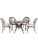 Beliani 9-tlg Gartentisch Set ANCONA in Braun/Beige