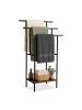 relaxdays Handtuchständer in Braun/ Schwarz - (B)68 x (H)100 x (T)30 cm