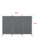 en.casa Raumteiler Teruel - 3-teilig in Grau (H)176cm (B)260cm