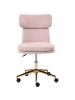 Beliani Bürostuhl GRANBY in Rosa/Gold - (W) 58 x (H) 77 x (L) 58 cm