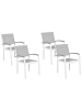 Beliani 4er-Set Esszimmerstuhl PERETA in Grau/Weiß