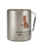 Mr. & Mrs. Panda Tasse Alpaka Blume mit Spruch in Silber