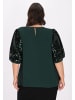 faina Women Plus Size Blouse in Black Green