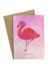Mr. & Mrs. Panda Grußkarte Flamingo Classic ohne Spruch in Aquarell Pink