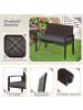 COSTWAY Polyrattan Gartenbank mit Sitzkissen in Grau