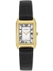 Jacques Lemans Damen-Uhr Quarz Rechteckig Schwarz/Goldfarben