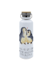 Mr. & Mrs. Panda Trinkflasche Pinguin umarmen mit Spruch in Weiß