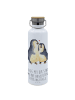 Mr. & Mrs. Panda Wasserflasche Pinguin umarmen mit Spruch in Weiß