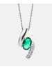 Diamant L'éternel Halskette aus 375 Weißgold mit Lab Grown Diamant mit Smaragd