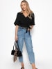 SASSYCLASSY Musselin Bluse zum Wickeln in schwarz