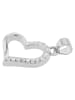 Adeliás Damen Anhänger – Herz Herzanhänger aus 925 Silber mit Zirkonia in silber