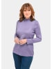 GOLDNER Kurzgröße:  Unkomplizierter Stehbundpullover in flieder
