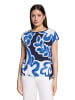 BETTY & CO Patchwork-Shirt mit Print in Weiß/Dunkelblau