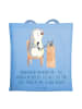 Mr. & Mrs. Panda Tote Bag Kundendienstmitarbeiter Helden mit Spruch in Sky Blue
