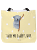 Mr. & Mrs. Panda Tote Bag Koalabär mit Spruch in Gelb Pastell