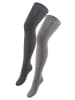 LAVANA basic Overknees in schwarz-meliert, grau-meliert