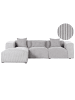 Beliani 3-Sitzer Sofa DOLVA in Grau/Schwarz - (W) 294 x (H) 72 x (L) 170 cm rechtsseitig
