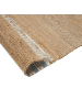 Beliani Geflochtener Teppich MIRZA in Beige/Blau - (W) 160 x (H) 0.6 x (L) 230 cm