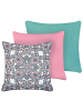 Beliani 3er-Set Gartenkissen TIDE in Bunt/Rosa/Violett