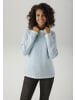 Aniston CASUAL Strickpullover in hellblau-weiß