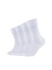 camano Socken für Damen und Herren Businesssocken Komfortbund Bequem Langlebig Baumwolle Soft  mit verstärktem Fersen- und Zehenbereich 4er Pack ca-soft in Weiß