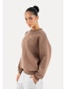 SMILODOX Unisex Oversize Sweatshirt Tane in Braun