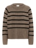 Kaffe Strickpullover KAerin Regular fit in Morel Melange Black Stripe
