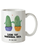 Mr. & Mrs. Panda Große Teetasse Kaktus Liebe mit Spruch in Weiß